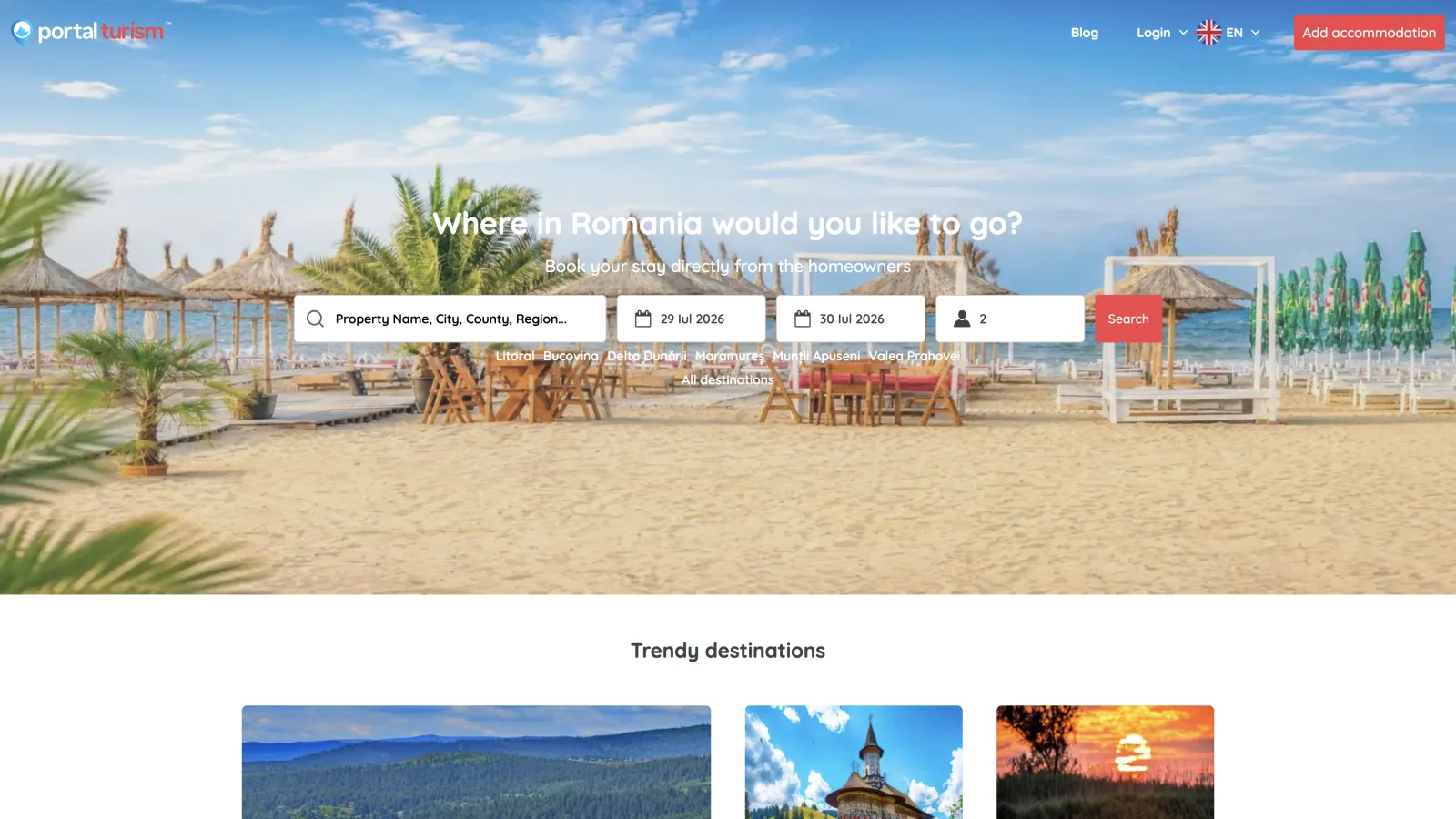 PortalTurism accommodation search experience